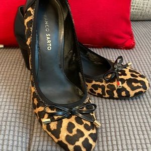 Animal print block heel